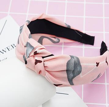 New Flower Headband Women Solid Color Knotted Hairband