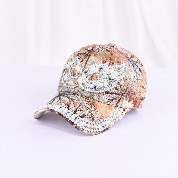 Summer Women's Maple Leaf Lace Handmade Beads Baseball Cap
