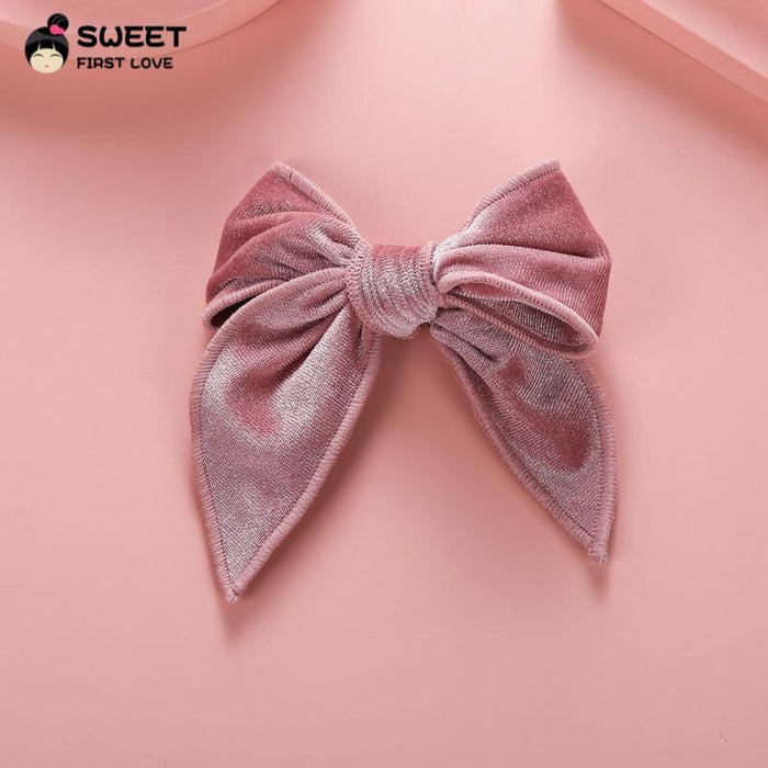 Velvet Bow Dovetail Hairpin Horsetail Clip