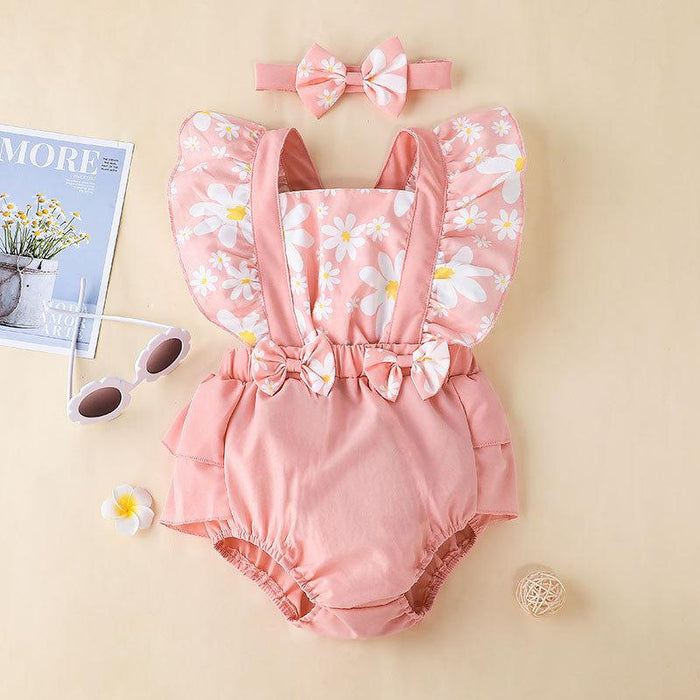 Summer Kids Clothes Suspender Lovely Flower Baby Jumpsuit