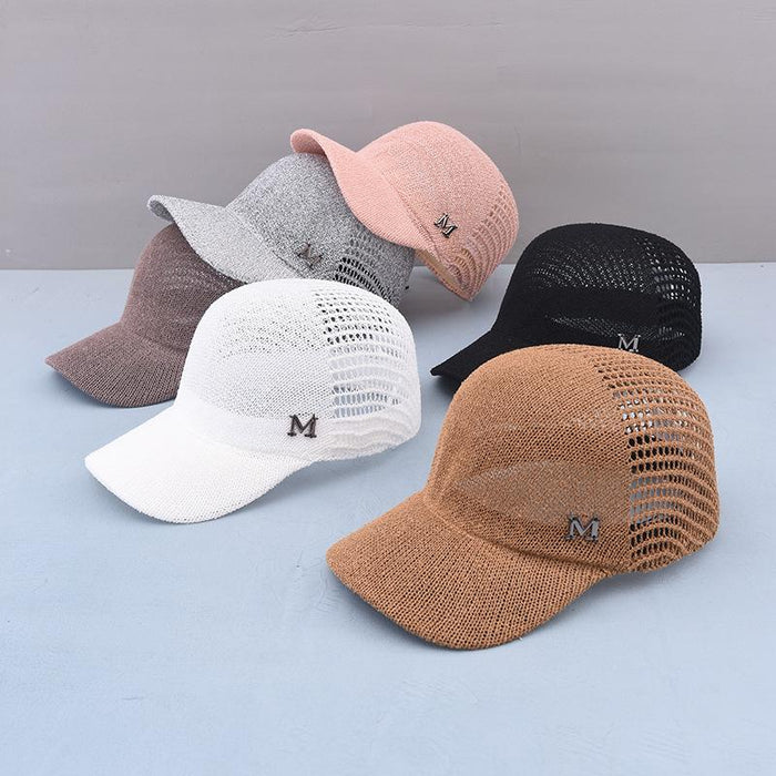 Summer Outdoor Letter M Hollow Baseball Cap