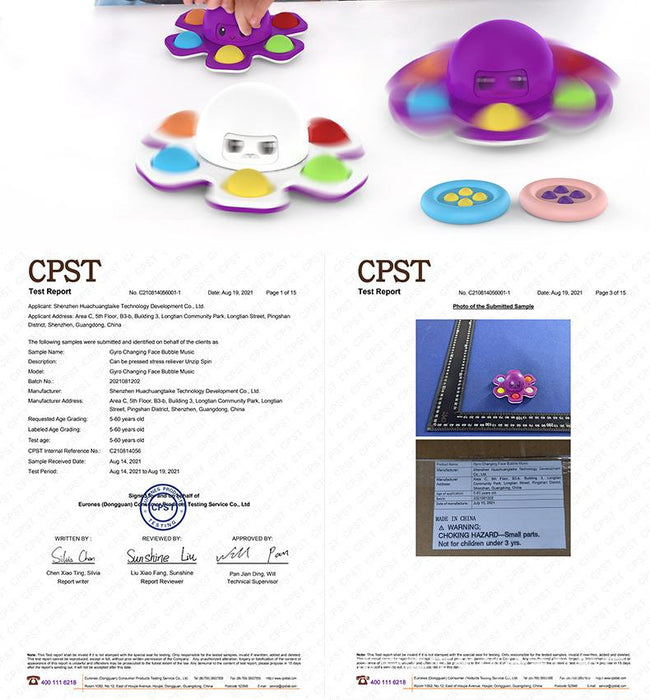 Face-changing Octopus Bubble Music Octopus Spinning Decompression Toy