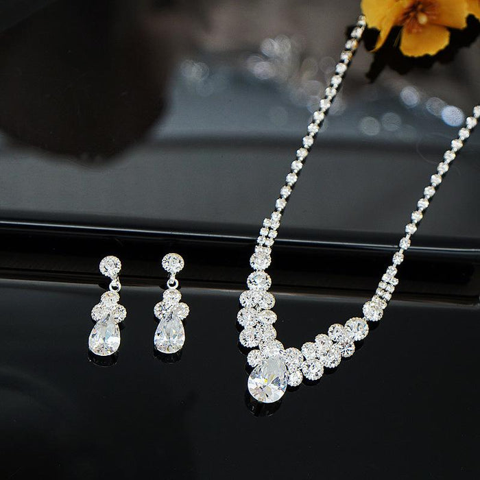 New All-match Women's Jewelry Earrings Necklace Two-piece Set