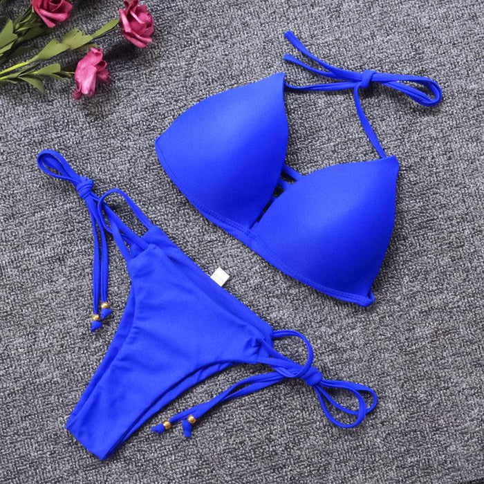 Sexy Strap Backless Split Bikini Swimsuit