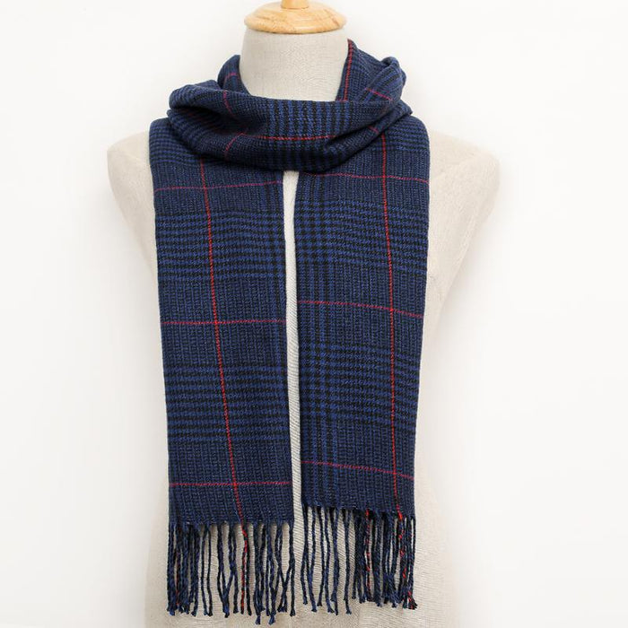 Winter Tassel Lattice Warm Scarves