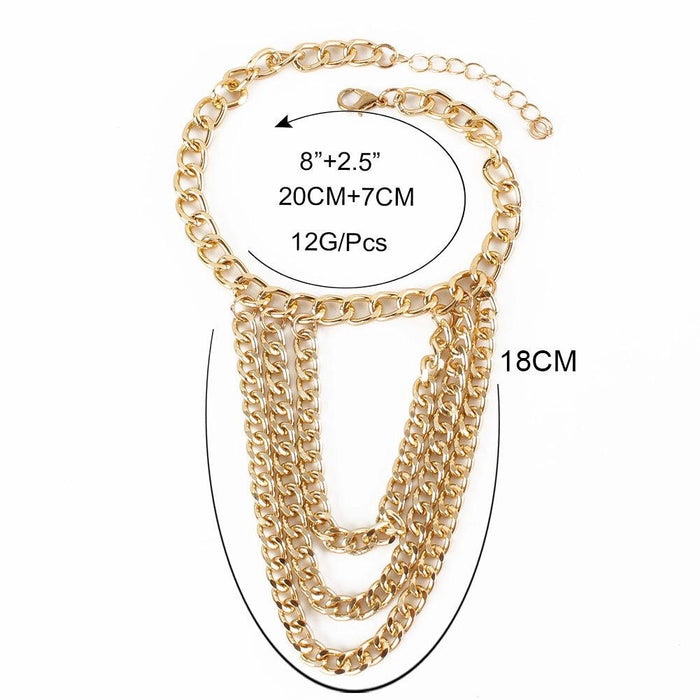 Multi Layer Tassel Foot Chain Simple Gold Chain Foot Ornament