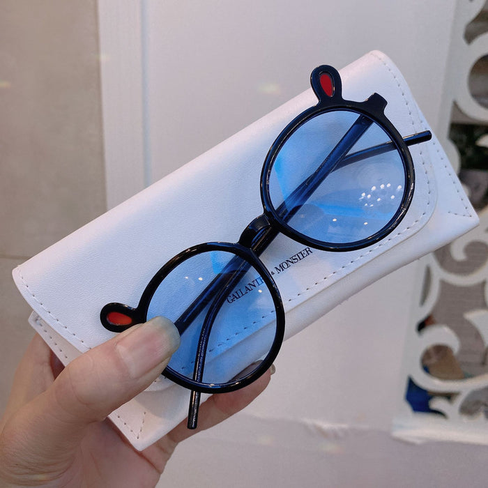 Children's Sunglasses bear ear round frame glasses
