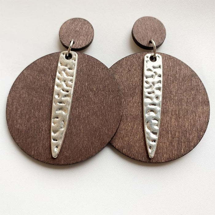 Simple Retro Personality Exaggerated Wooden Bohemian Women's Earrings