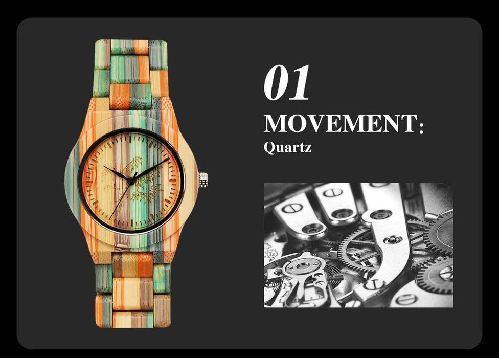 Bamboo Watch Leisure Color Bamboo Quartz Watch