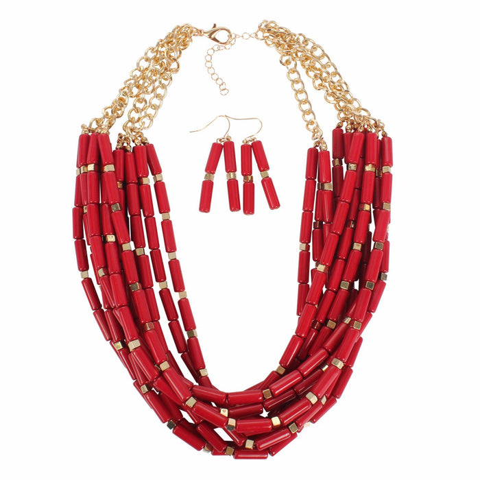 Women's Jewelry Exaggerated Acrylic Bead Multi-layer Necklace
