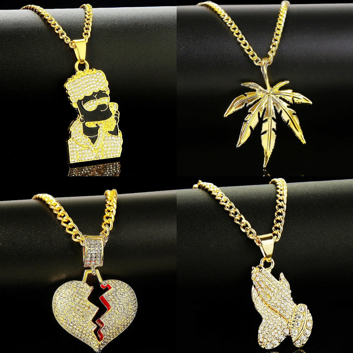 Punk Hip-hop Letter Full Diamond Necklace