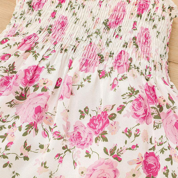 Girl Flower Baby Skirt Sweet Print Suspender Skirt