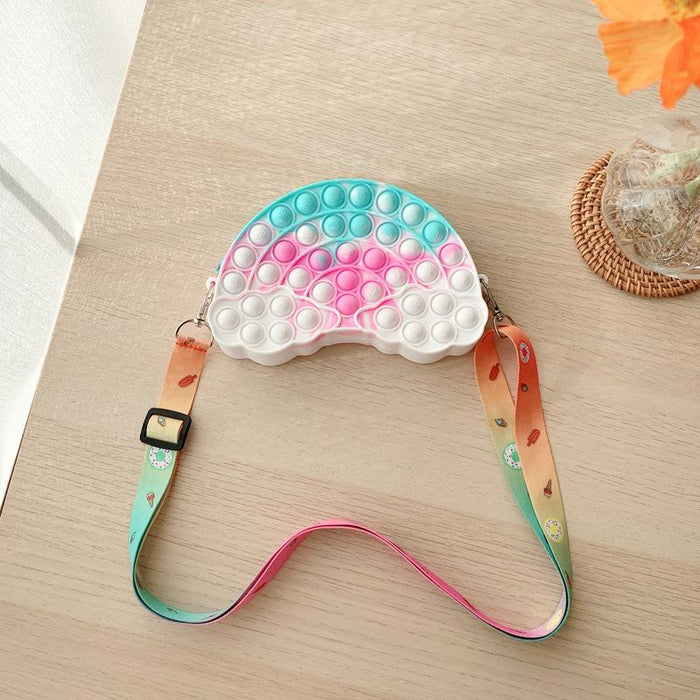 Rainbow Cloud Coin Purse Toy Silicone Diagonal Span