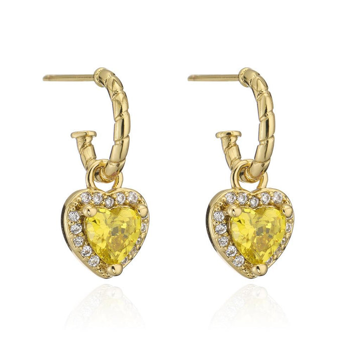 Popular gold zircon love female Earrings