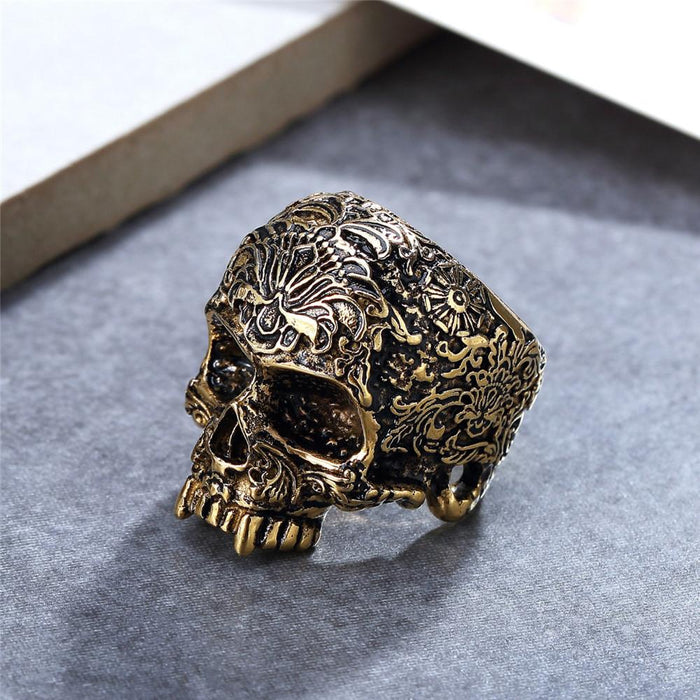 High Quality Personality Retro Rock Band Skull Titanium Steel Ring