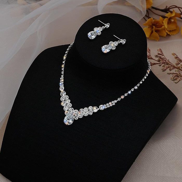 New All-match Women's Jewelry Earrings Necklace Two-piece Set