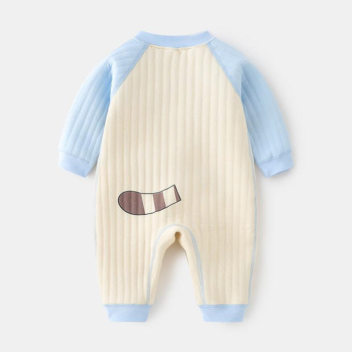 Newborn Vertical Buckle Baby Jumpsuit