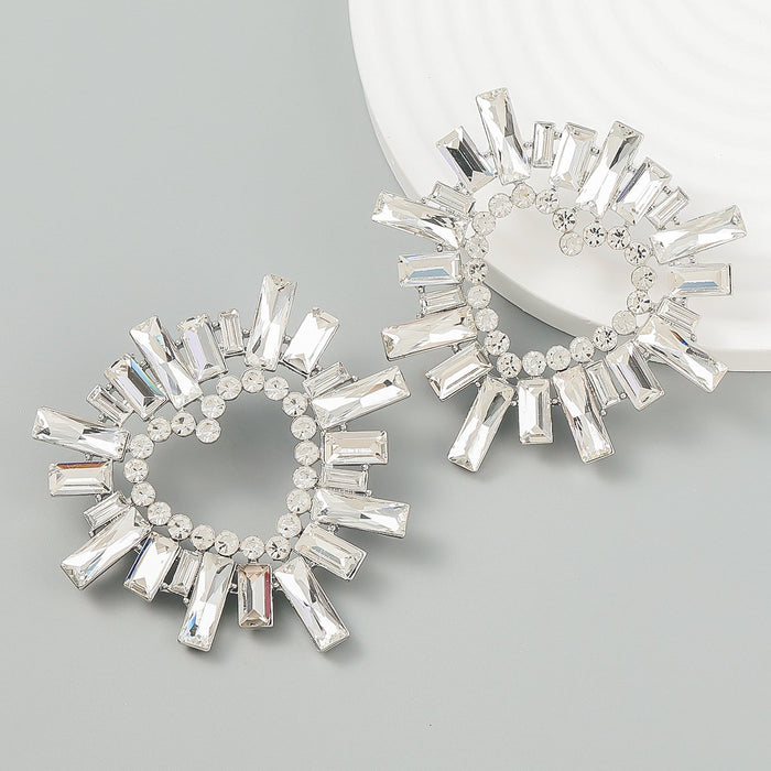 Super Flash Claw Chain Heart Shaped Sunflower Earrings