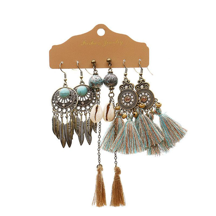 3 pairs/set Earrings Bohemian Style Jewelry X0X36208