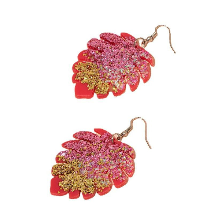 Simple Geometric Exaggerated Statement Leaf Earrings