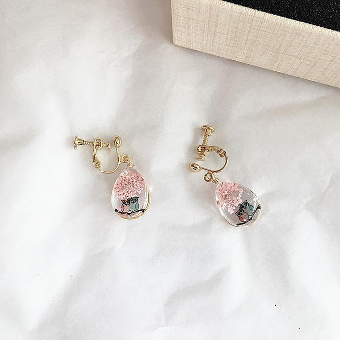 New Waterdrop Small Flower Resin Women's Earrings