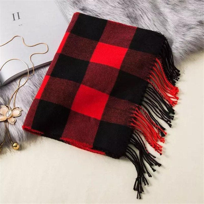 Classic Lattice Soft Scarf Cashmere Plaid Scarves