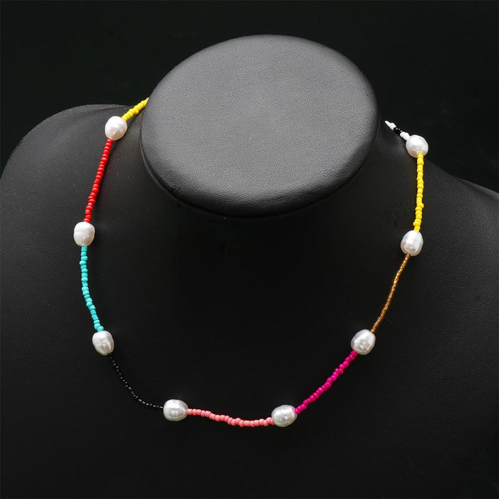 Women's Jewelry Vintage Soft Pottery Hand Woven Beaded Necklace