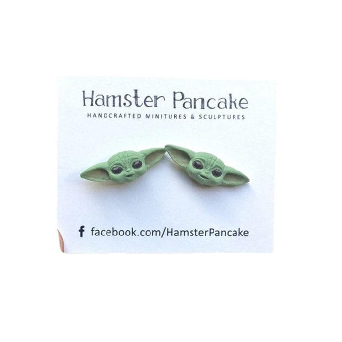 New Grogu Head Stud Yoda Earrings