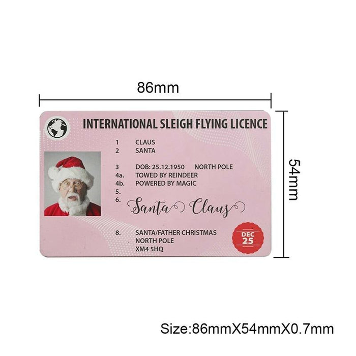 Creative Santa Claus Flight License Christmas Eve Driving Licence