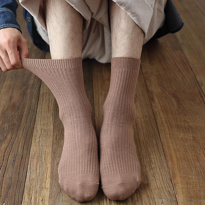 New Solid Color Cotton Socks Casual Breathable Cotton Socks