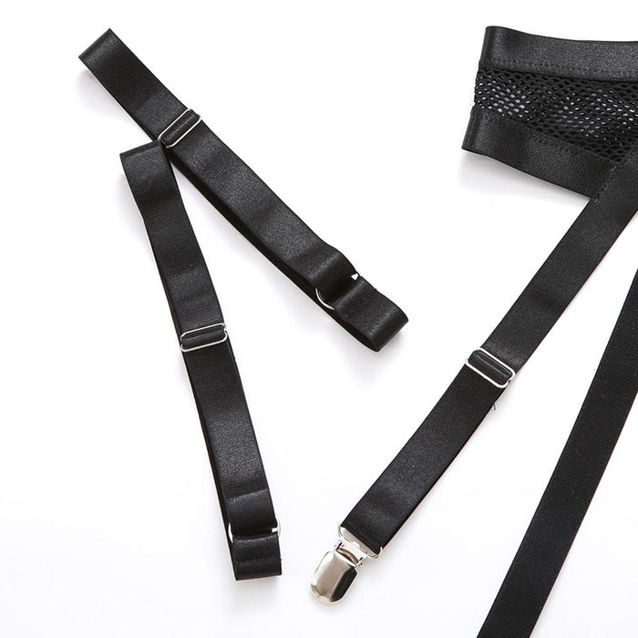 Sexy Mesh Lingerie Women Intimates Underwear Three Piece Set