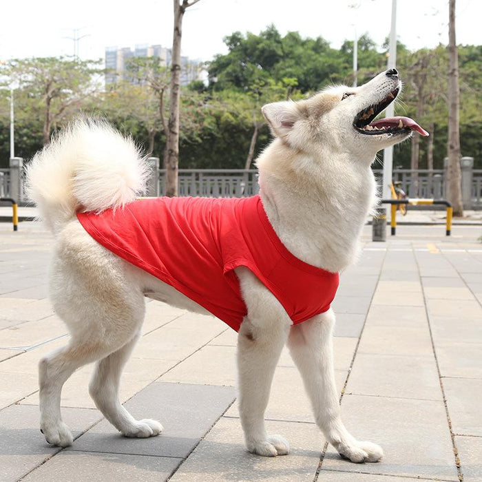 Pet Clothes Dog Cat Solid Color Cotton Vest Dog Jacket