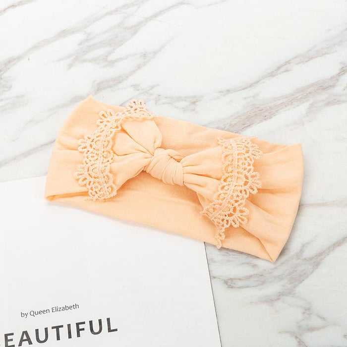 Nylon Children's Hair Band Soft Silk Stockings Baby Headband Lace Bow Hair Ornament