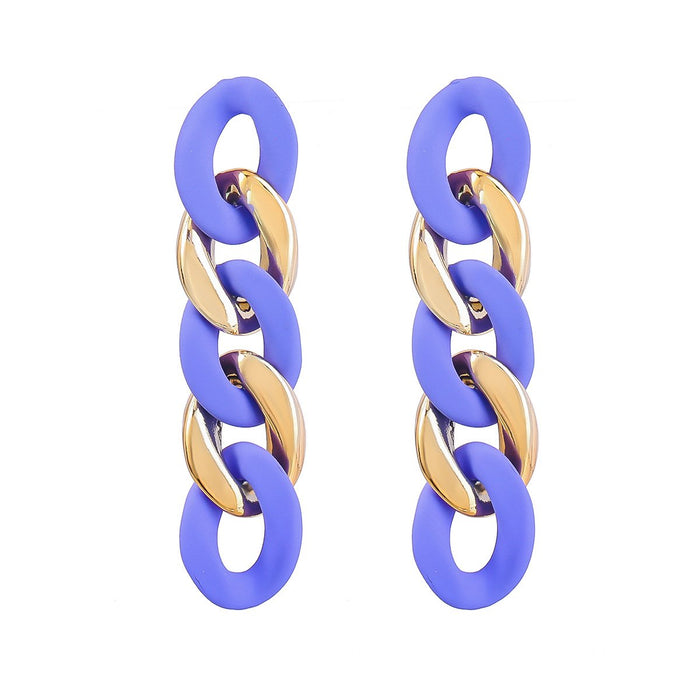 Women's Simple Fashion Personality Drop Glaze Chain Earrings
