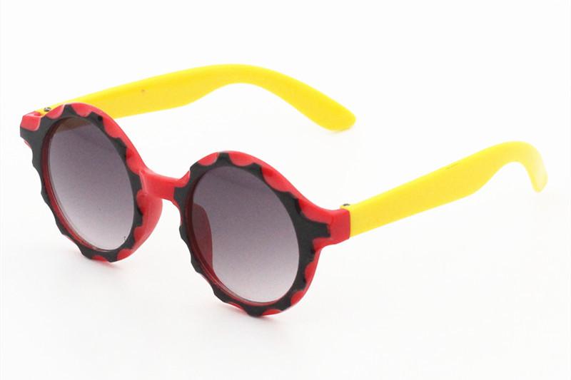 Two color retro round single beam Sunglasses