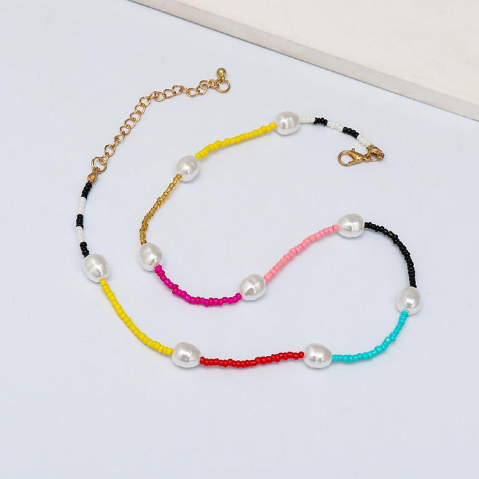 Women's Jewelry Vintage Soft Pottery Hand Woven Beaded Necklace