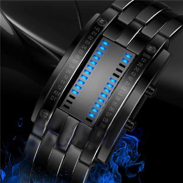 Creative Digital Watch Full Steel Binary Wrist Watch Women LED Electronic Sport Watches