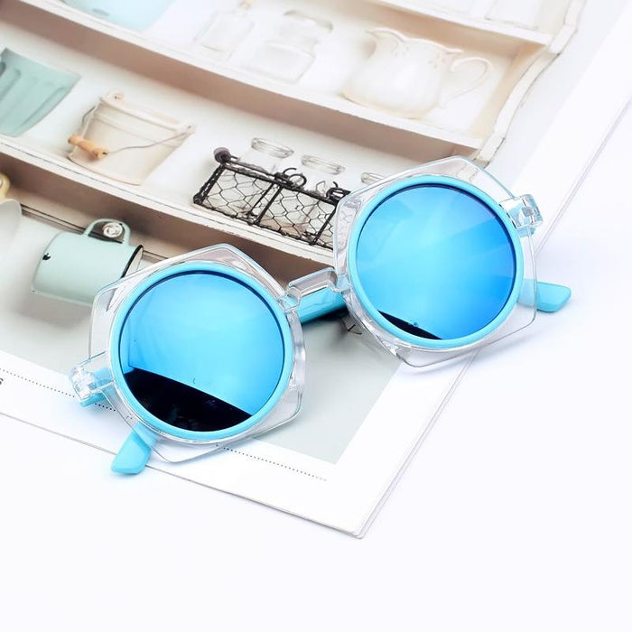 Children's Sunglasses New transparent frame reflective color