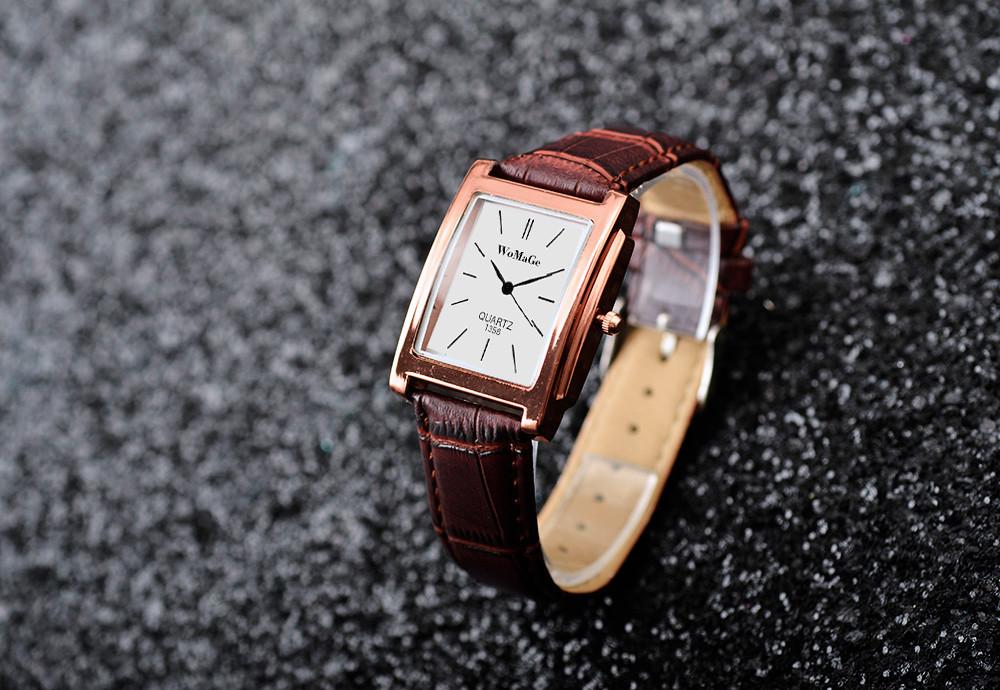 Men Watches Rectangle Quartz Leather Watches Elegant Wristwatch