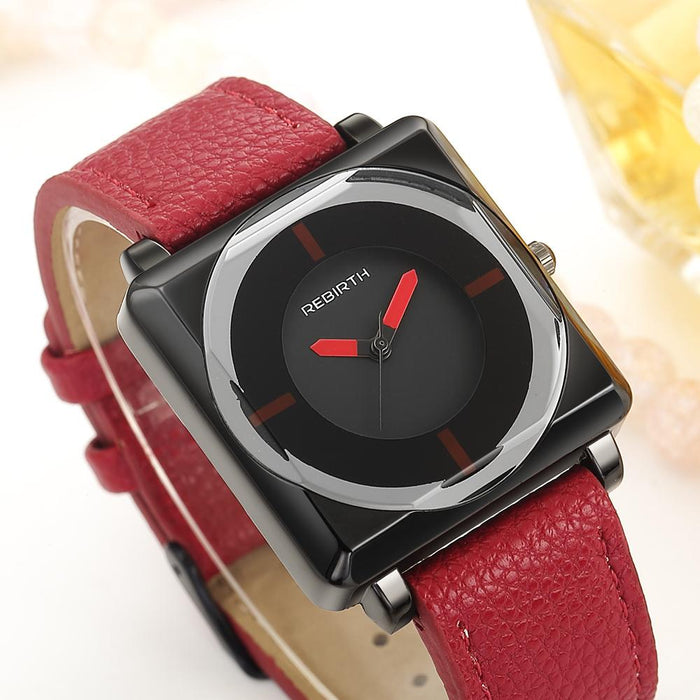 Square Women Leather Wrist Watches