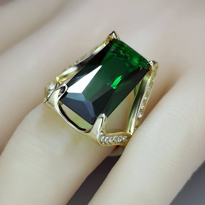 Creative Simple Fashion Grandmother Green Haoshi Ring