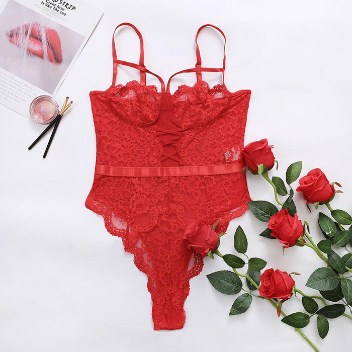 Sexy Mesh One-piece Lingerie Lace Slim Bodysuit