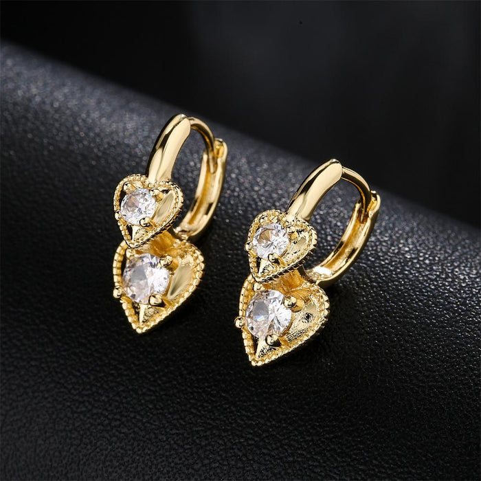 Popular Personalized Love Earrings Zircon Female Earrings