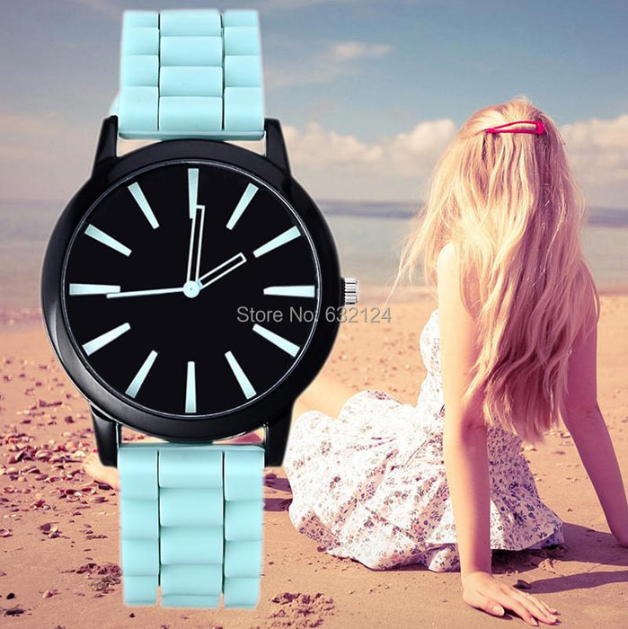 Silicone Watch Geneva Women Quartz Wristwatch
