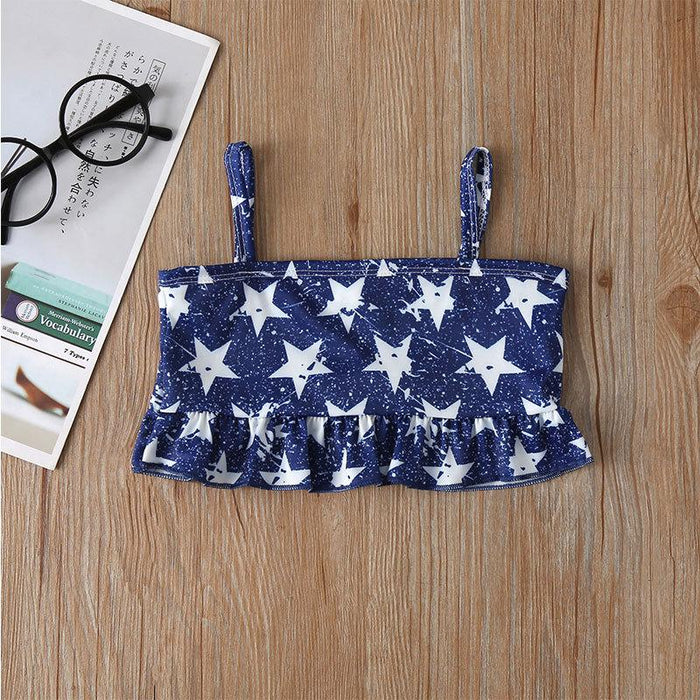 Girls' Split SWIMSUIT SET Star Strip Summer Beach Water Sportswear