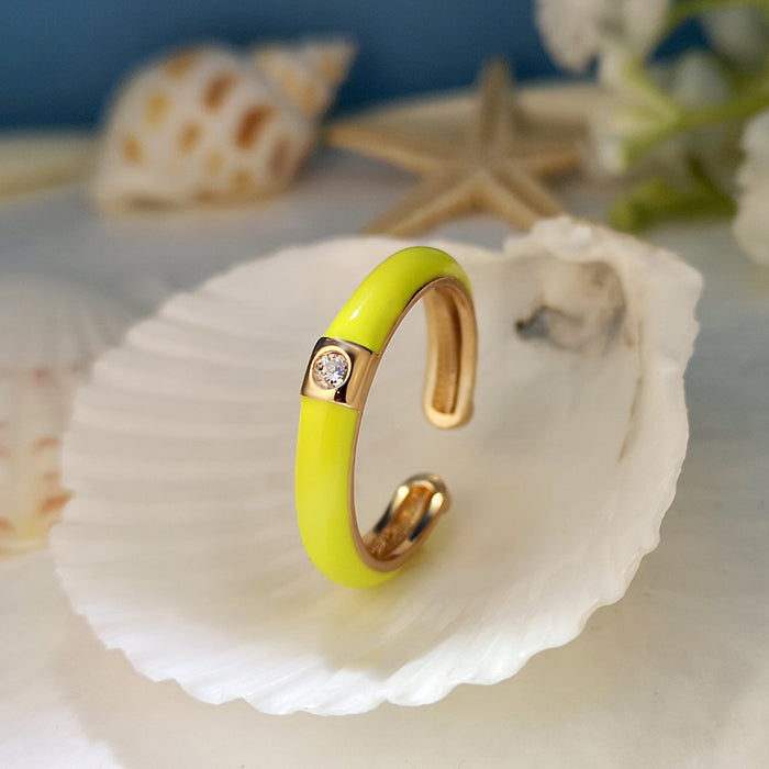 Ins Design Simple Color Oil Dripping Finger Ring