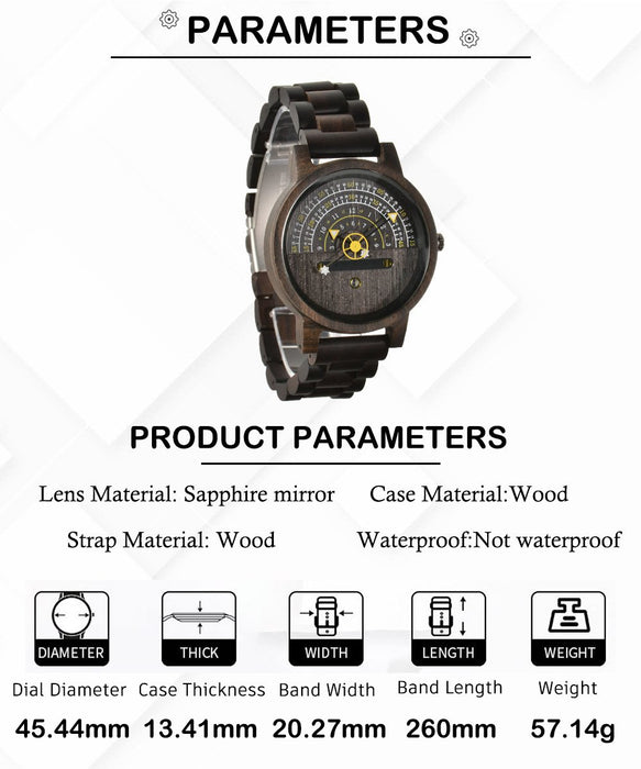 New Leisure Personality Trend Black Technology Concept Wooden Watch