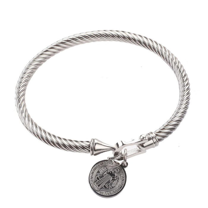 New Twisted Wire U-hook Titanium Steel Bracelet Bangle