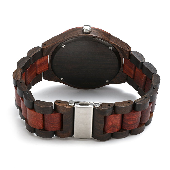 New Men's Hollow Wooden Watch Wooden Quartz Watch