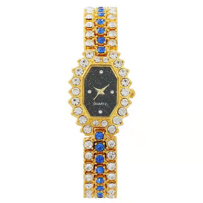 Fashion Women Dress Watches Luxury Crystal Bracelet Quartz Wristwatch Casual